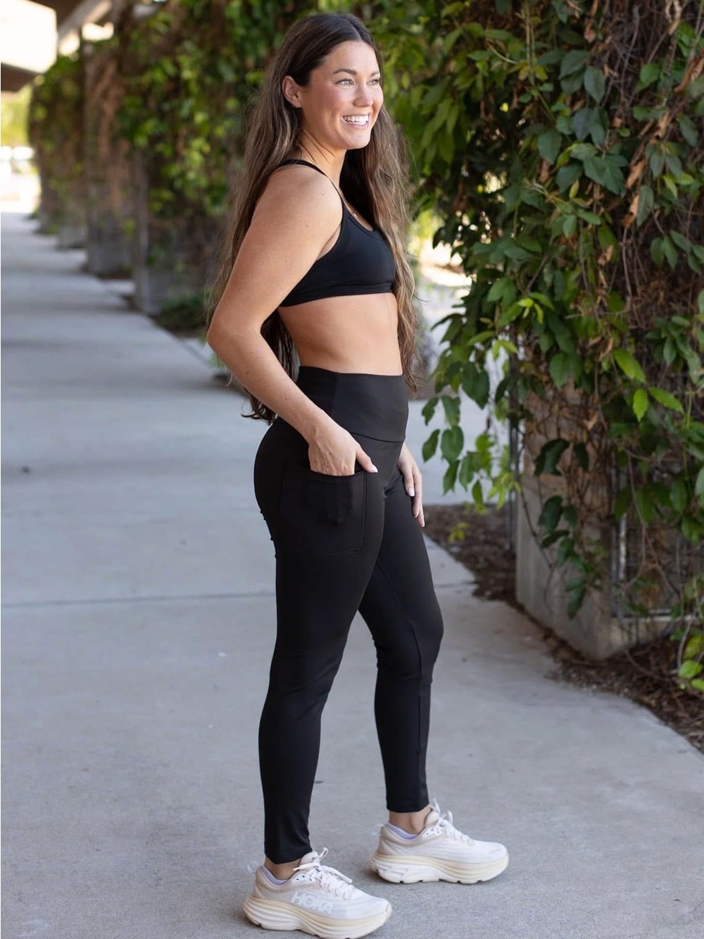 Tall & Curvy High-Waist Black Athletic Luxe Pocket Leggings for Women